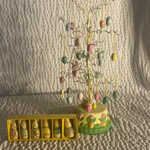 Bundle Vintage Wire Easter Tree Decoration & Full Box Set World Market Ornaments
